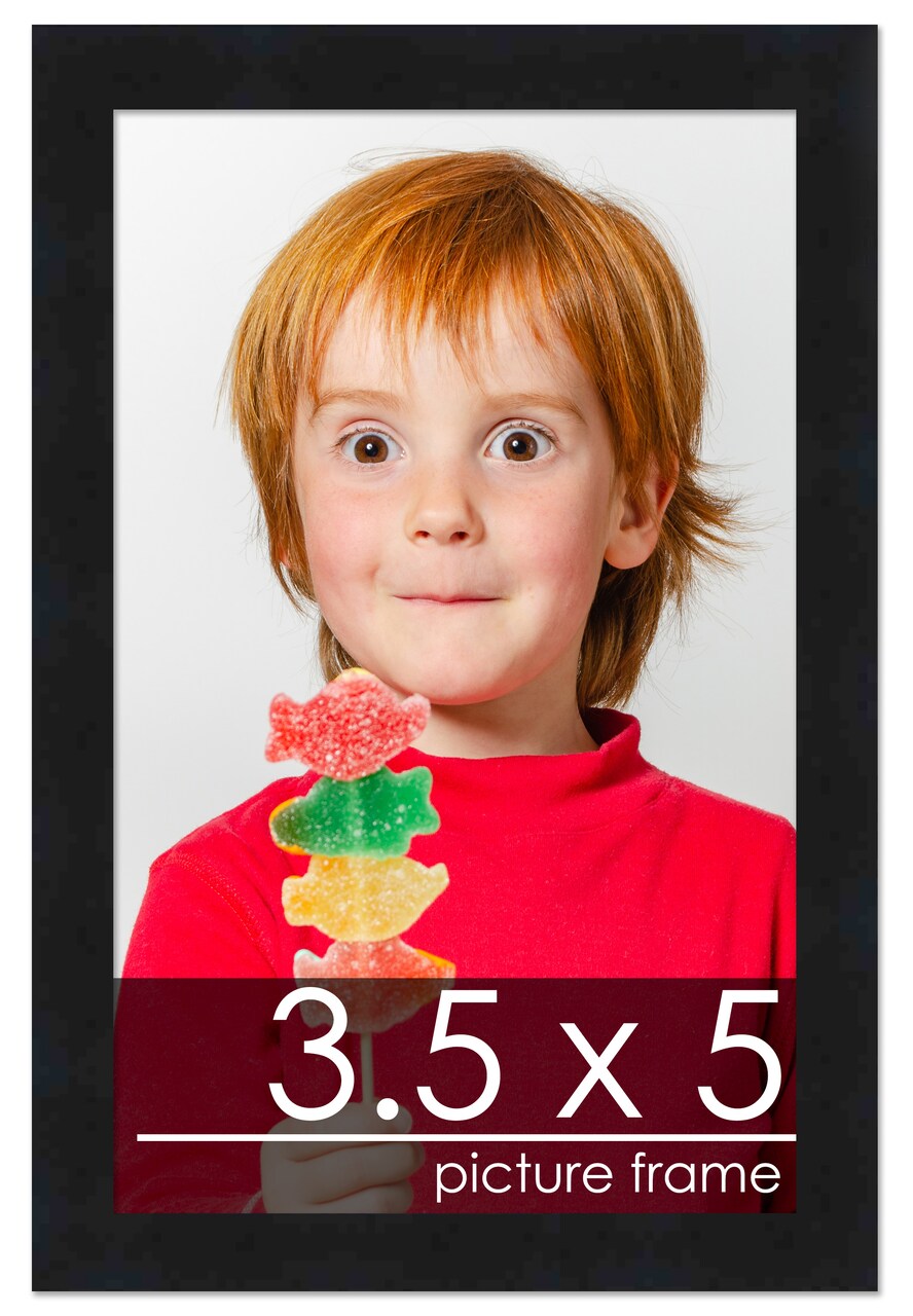 3.5x5 Minimalist Picture Frame with UV-Resistant Acrylic & Acid Free Backing, Available in 6 Finishes - Black, Brown, Silver, Grey, Natural, and White